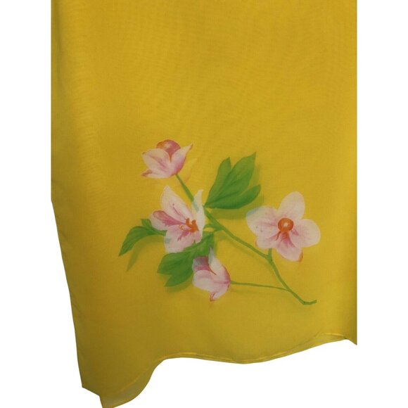 Spiegel Accessories - Spiegel Yellow Scarf Wrap Shawl Floral Theme 53” X 40”